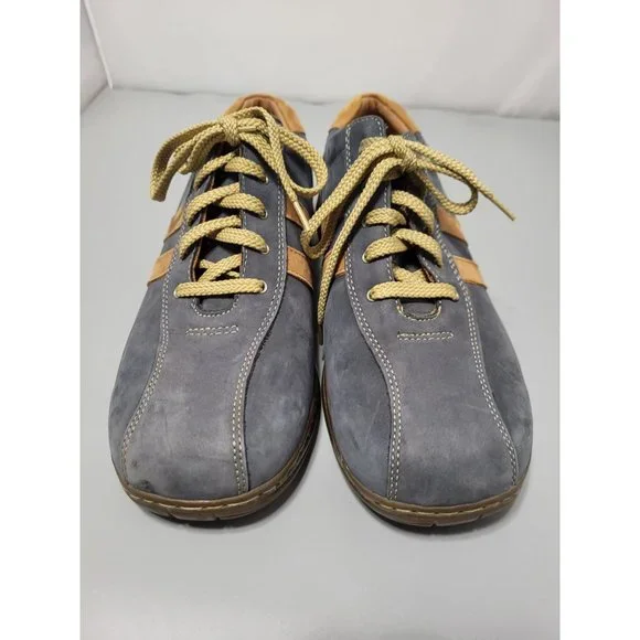 Skechers Critics Men's Blue Tan Striped Leather Oxford Shoes, 10 - SN 60043 - Picture 2 of 7